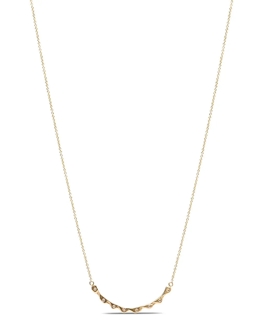 Diamond Curved Bar Pendant Necklace