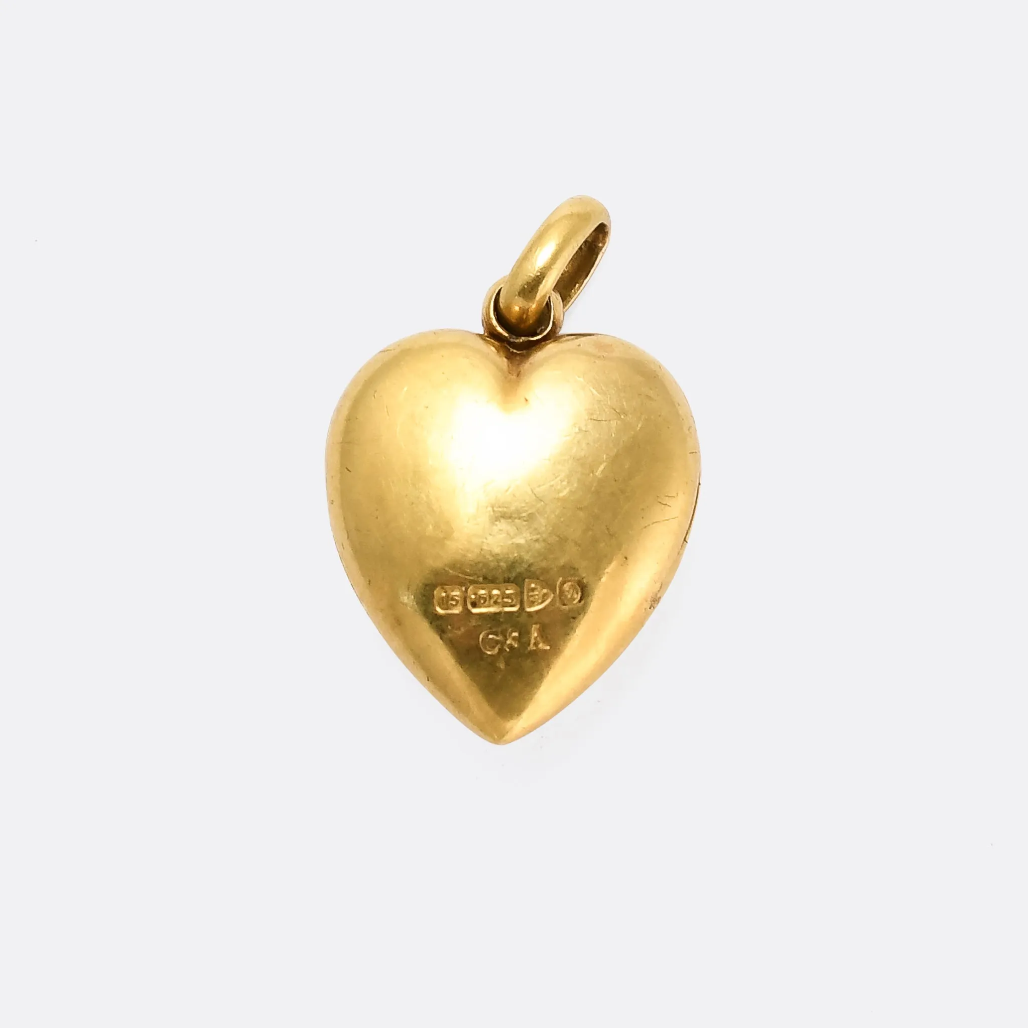 Edwardian Sapphire & Diamond Puffed Heart Locket