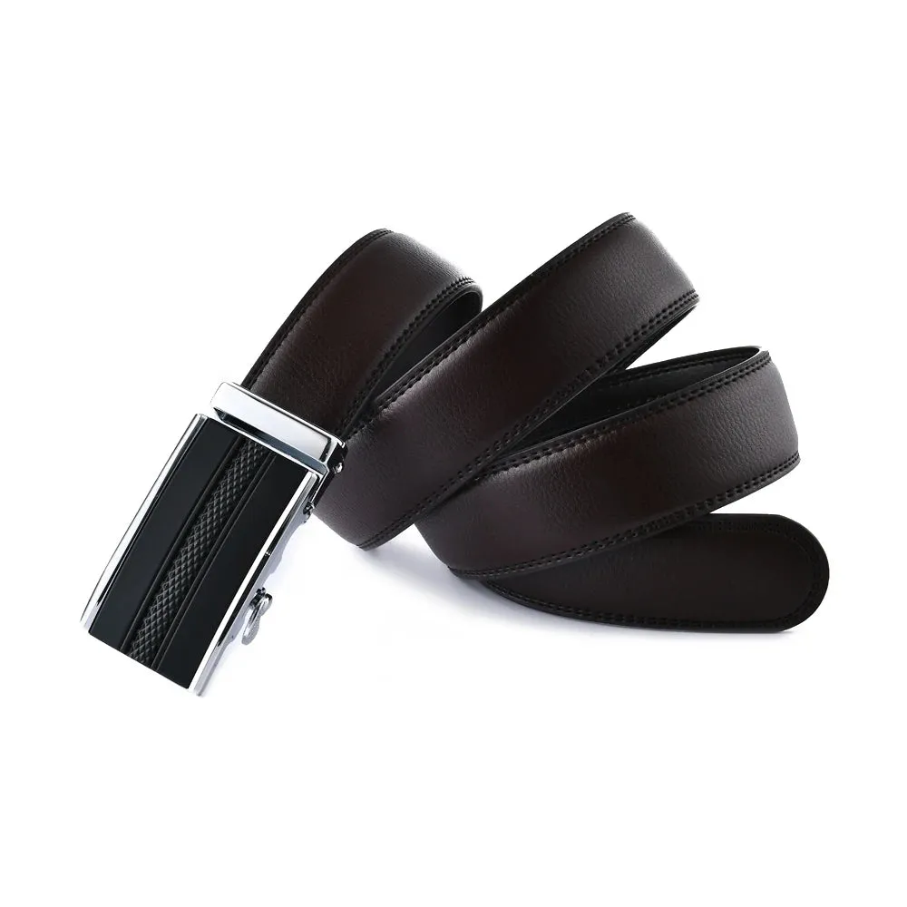 Embossed Leather Buckle Belt