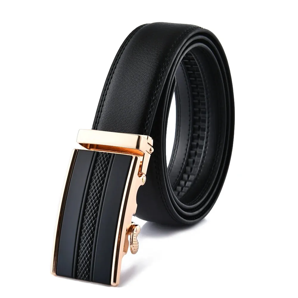 Embossed Leather Buckle Belt