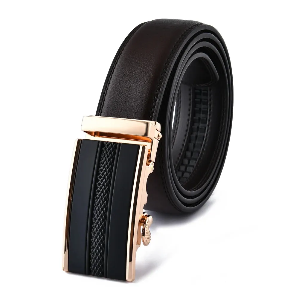 Embossed Leather Buckle Belt