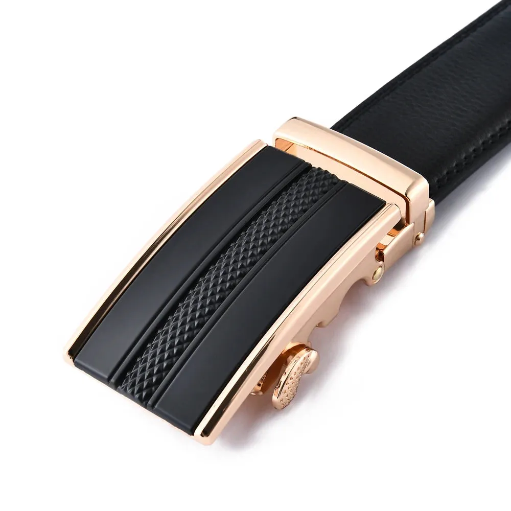 Embossed Leather Buckle Belt