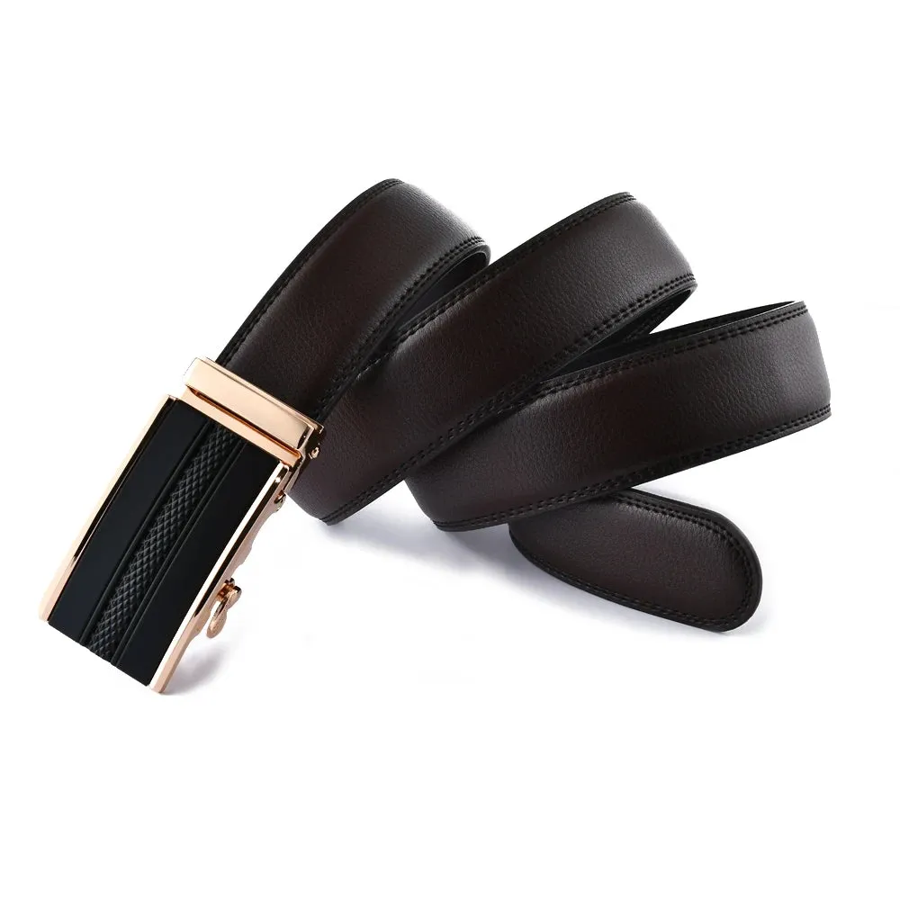 Embossed Leather Buckle Belt