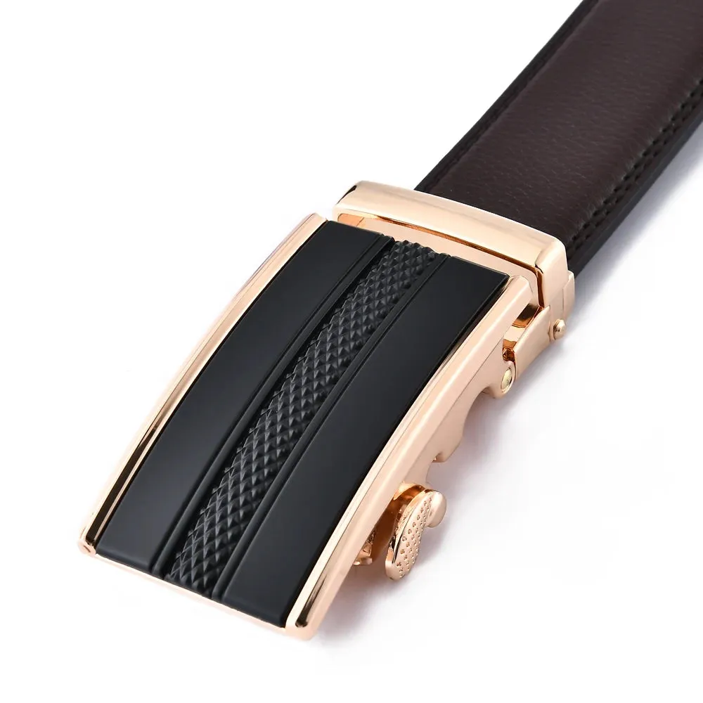 Embossed Leather Buckle Belt