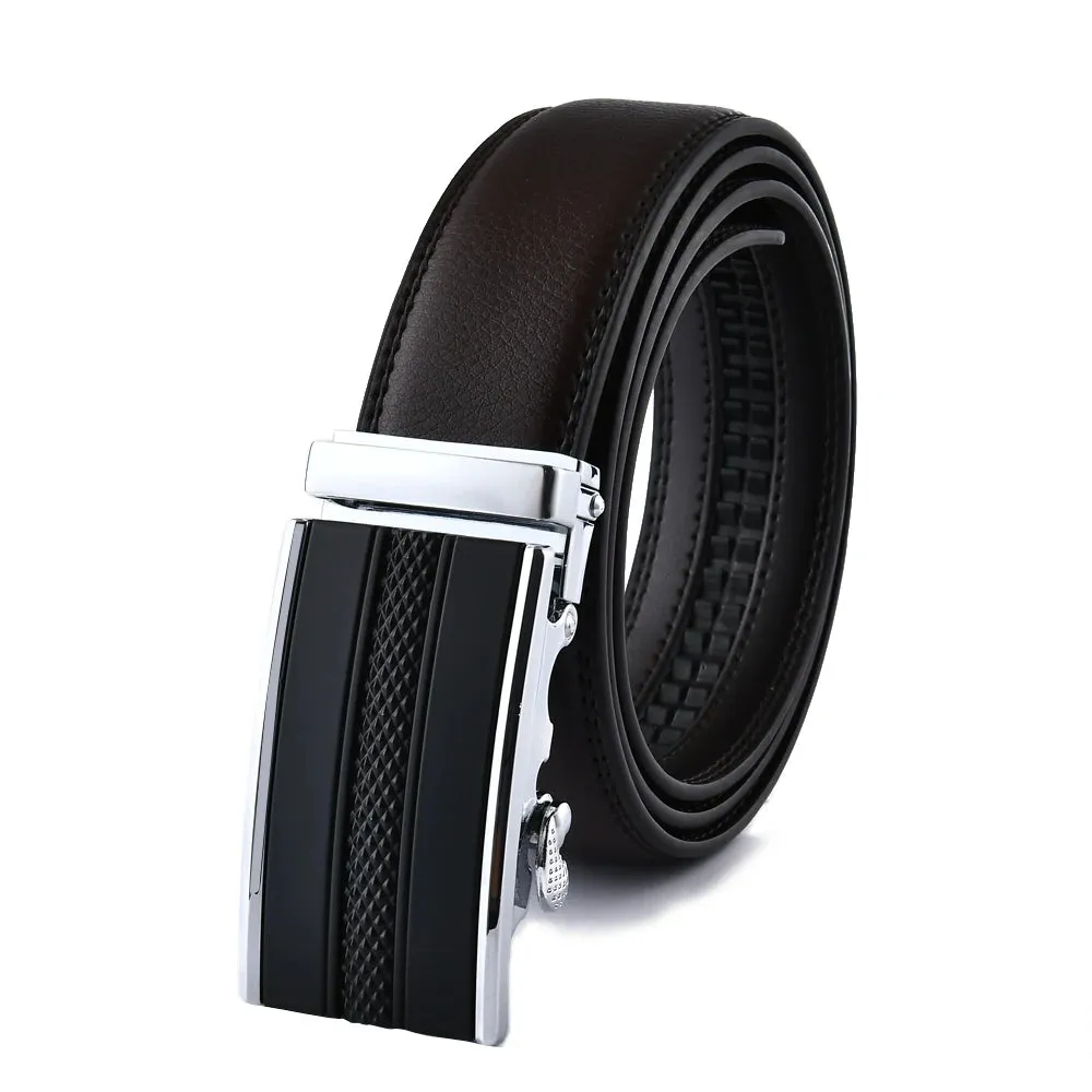 Embossed Leather Buckle Belt