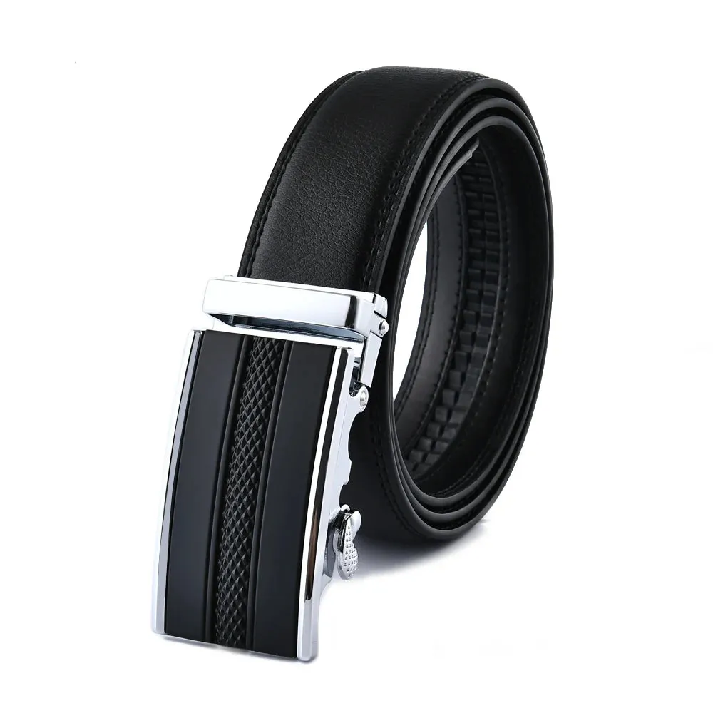 Embossed Leather Buckle Belt