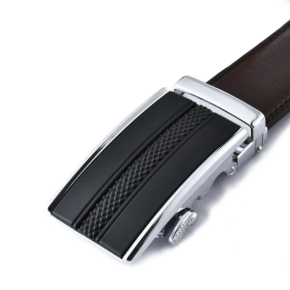 Embossed Leather Buckle Belt