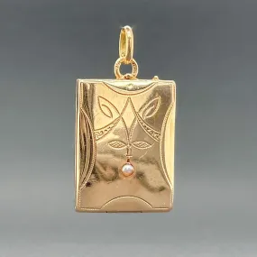 Estate 14K R Gold Victorian Book Locket Pendant