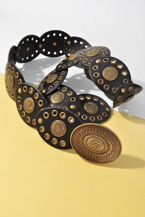 Flora Embossed Oval Disc Belt