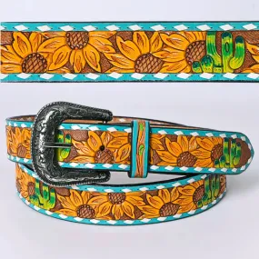 Flower Mound Hand Tooled Leather Belt