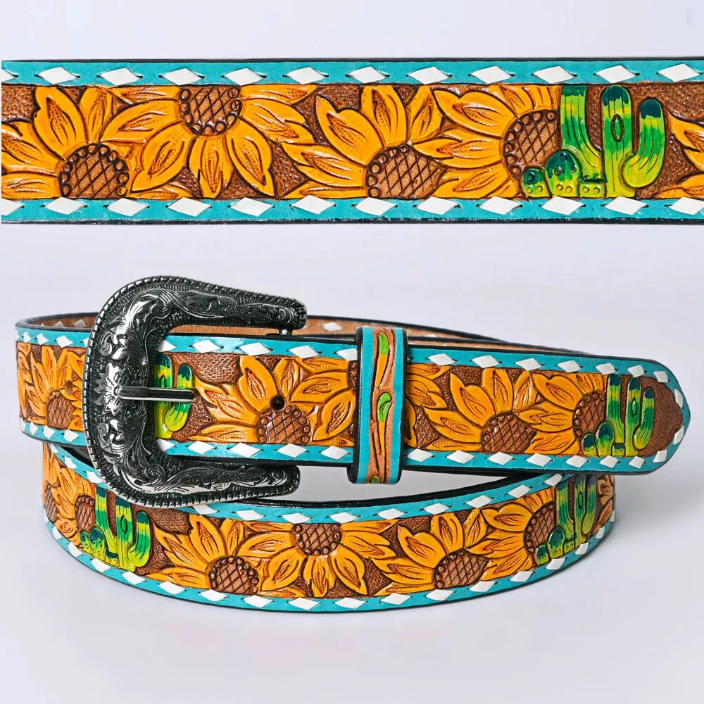 Flower Mound Hand Tooled Leather Belt
