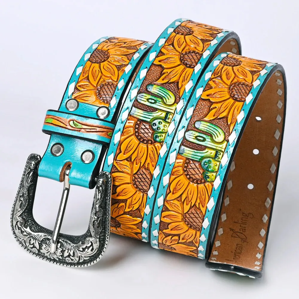 Flower Mound Hand Tooled Leather Belt