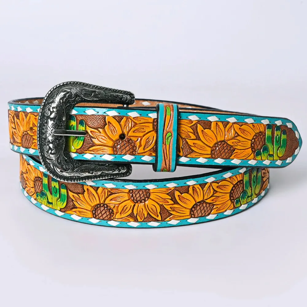 Flower Mound Hand Tooled Leather Belt