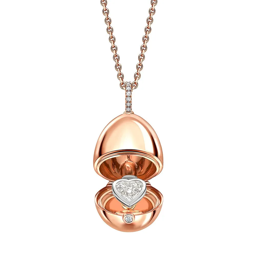 FSsence 18ct Rose Gold Diamond Heart Surprise Locket