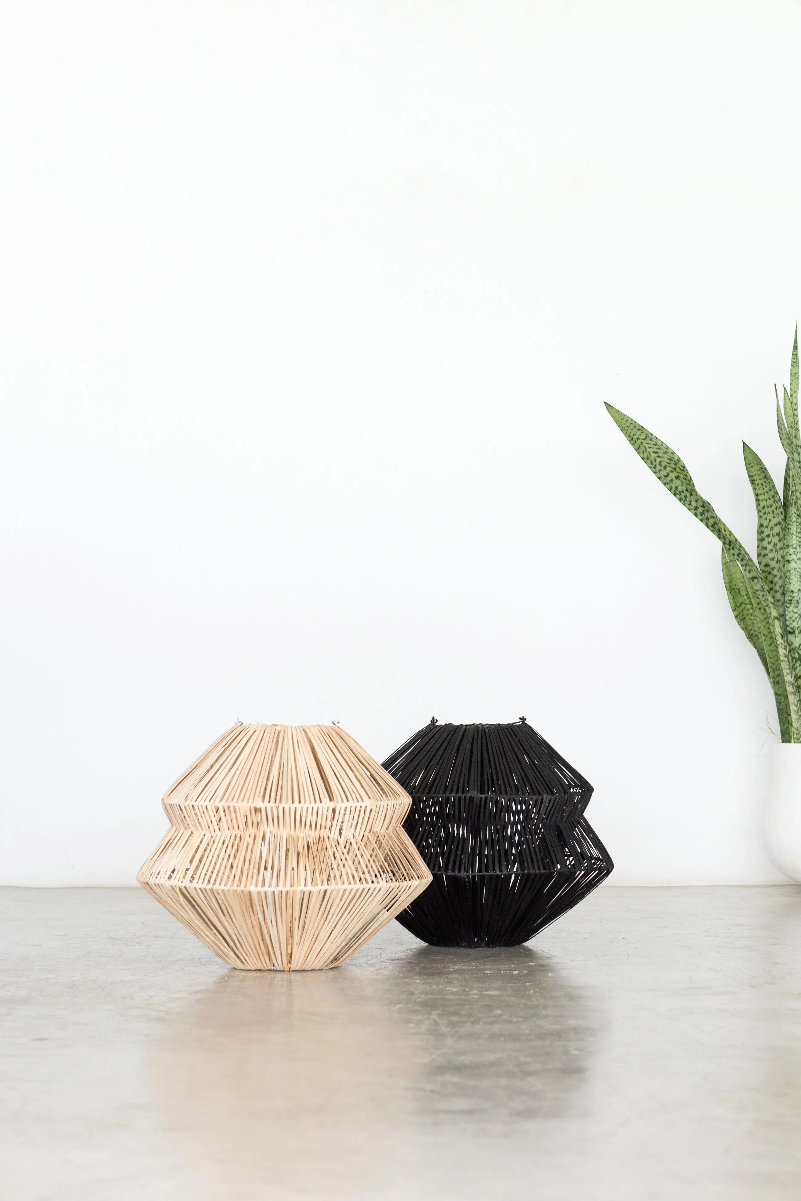 Gem Rattan Pendant Light Black