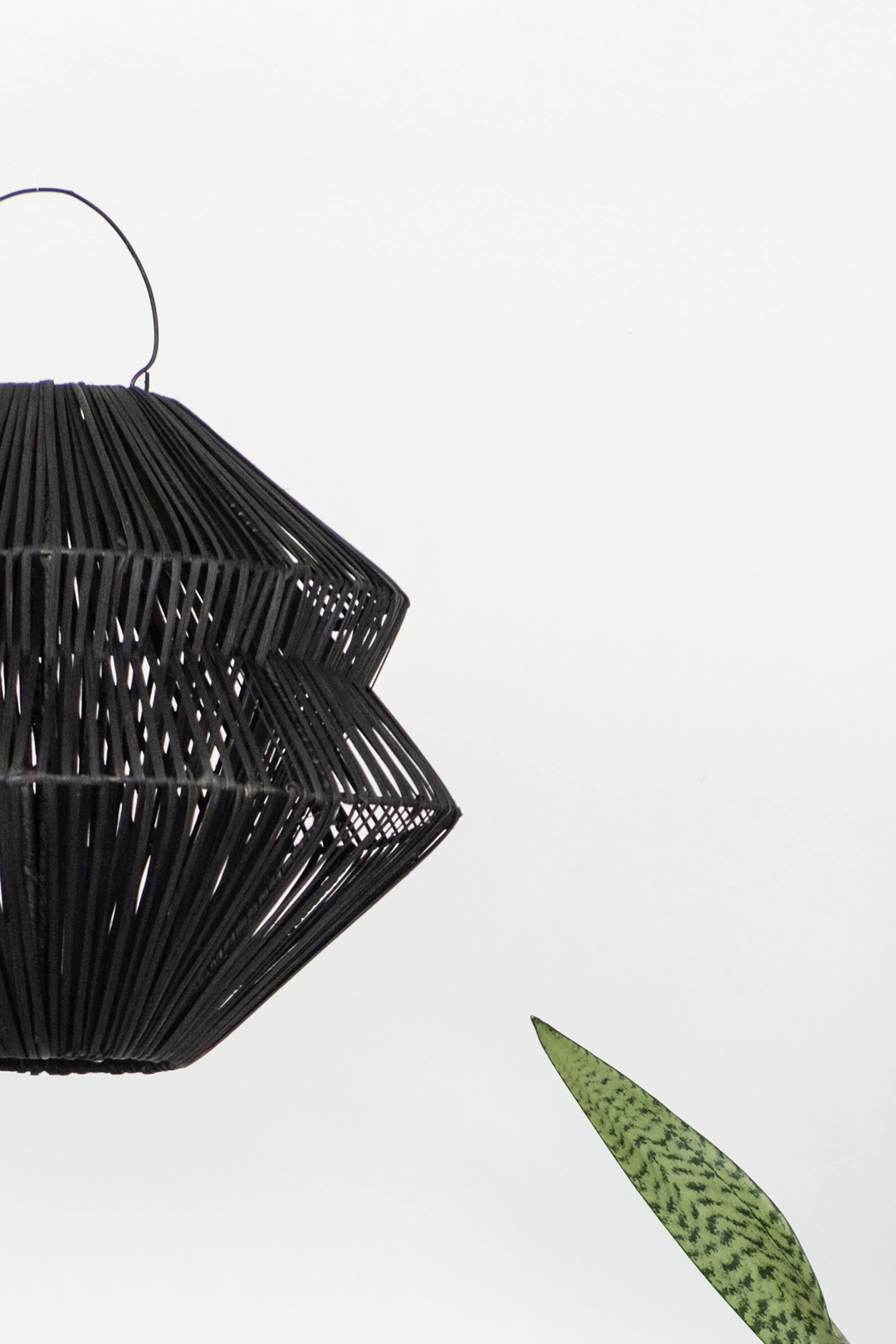 Gem Rattan Pendant Light Black
