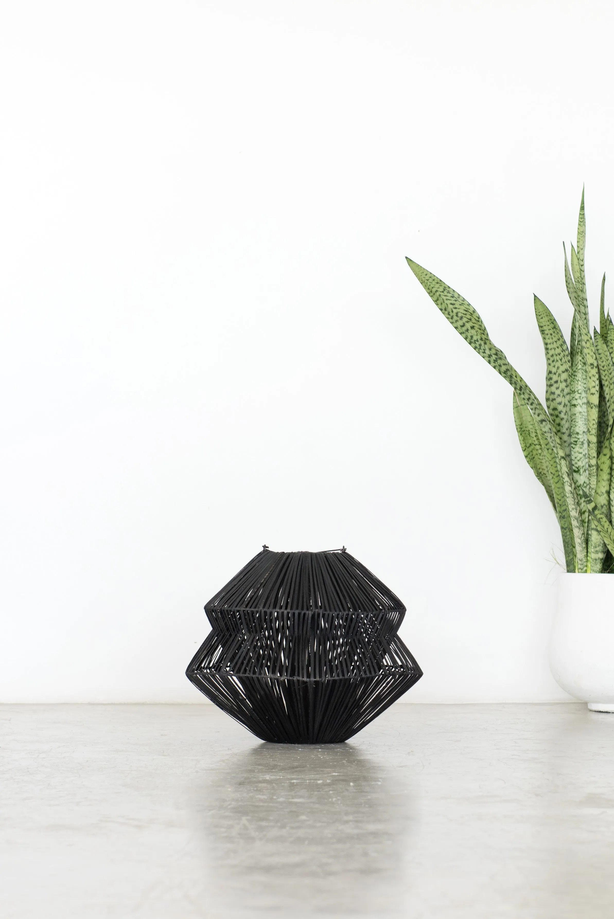 Gem Rattan Pendant Light Black