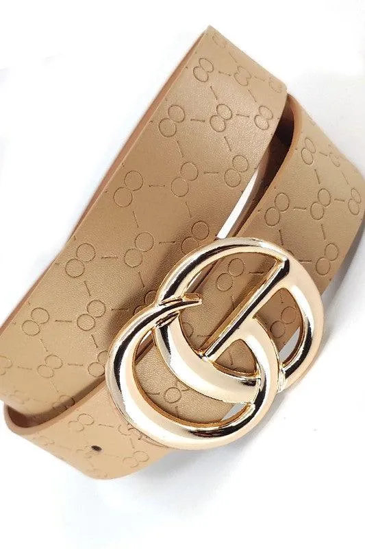 GO buckle embossed strap belt loop belt
