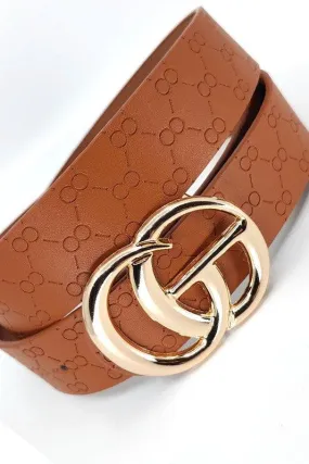 GO buckle embossed strap belt loop belt