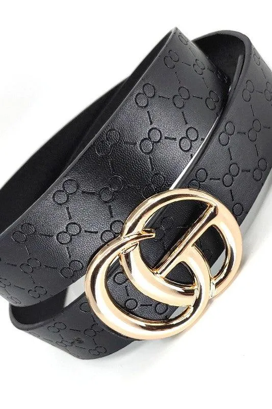 GO buckle embossed strap belt loop belt