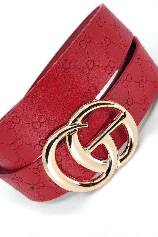 GO buckle embossed strap belt loop belt
