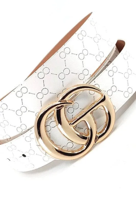 GO buckle embossed strap belt loop belt