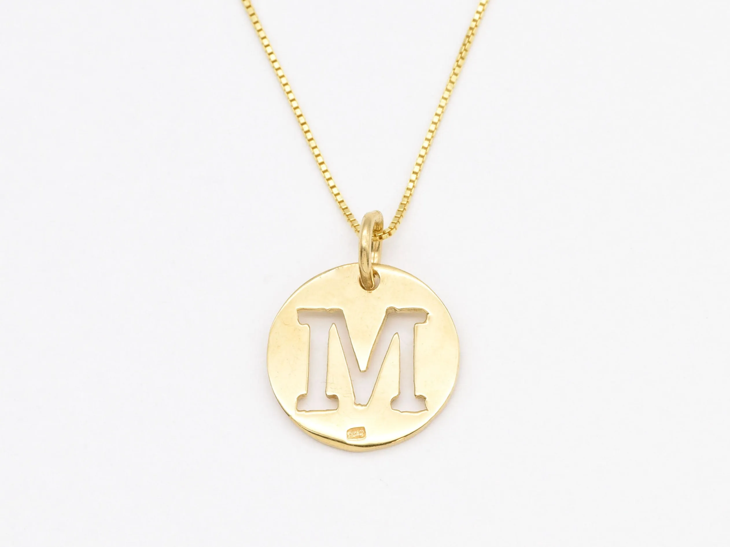 Gold Letter M Pendant - Personalized Necklace - Name Initial Pendant