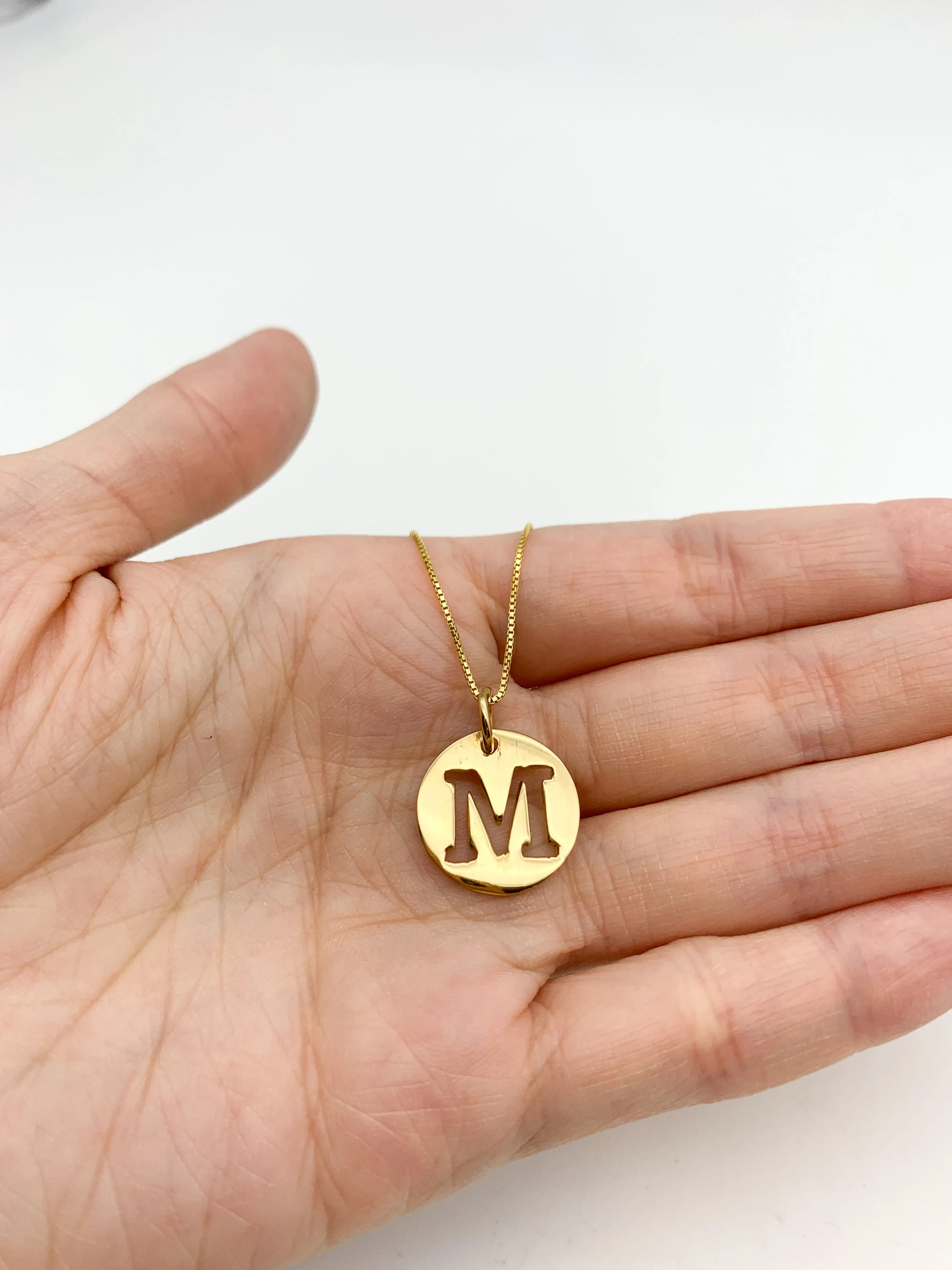 Gold Letter M Pendant - Personalized Necklace - Name Initial Pendant