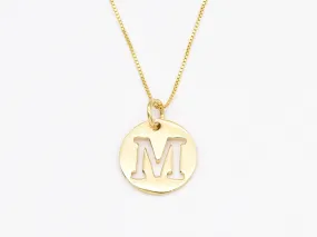 Gold Letter M Pendant - Personalized Necklace - Name Initial Pendant