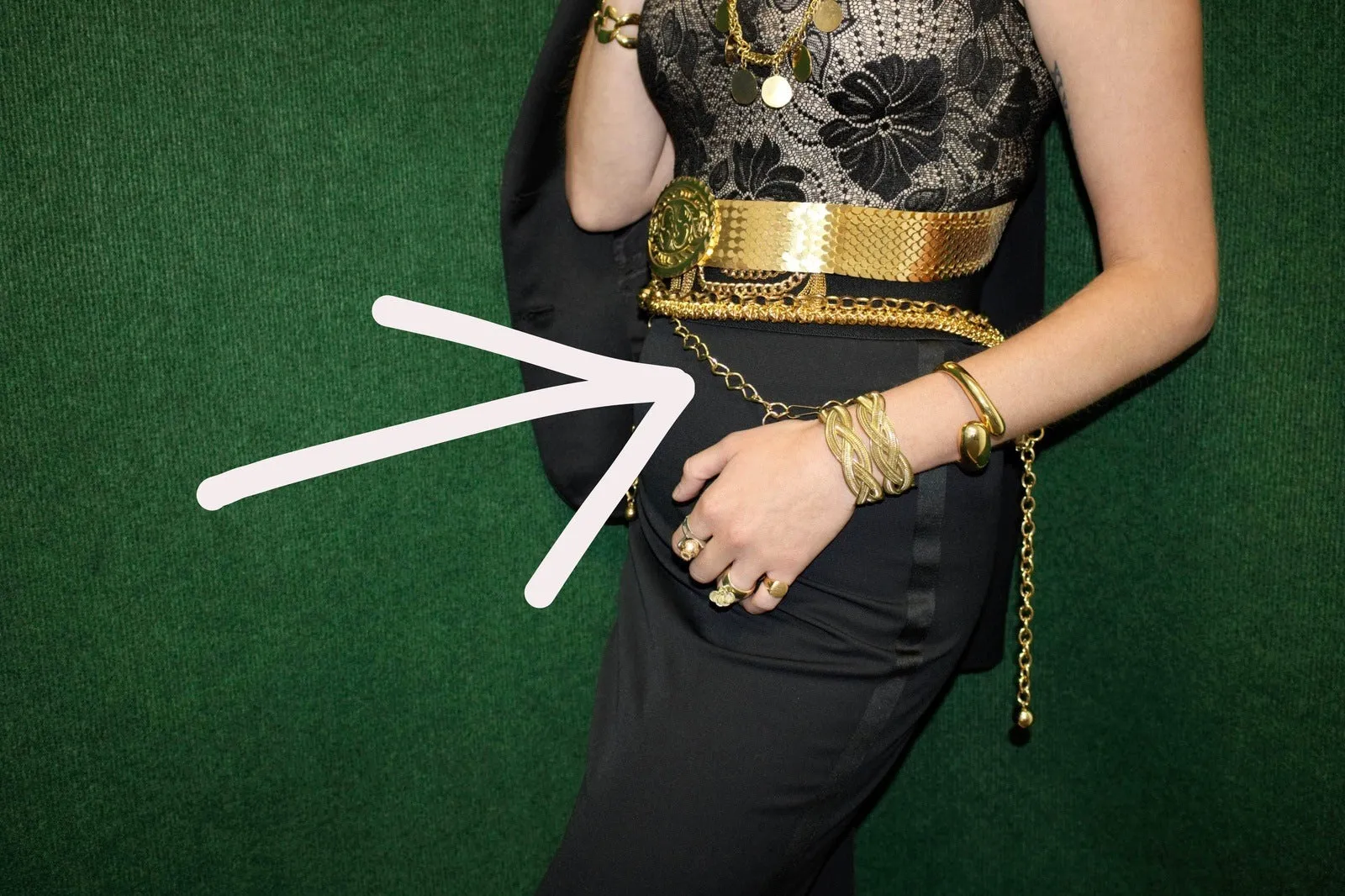 Golden Chain Metal Link Belt Vintage Accessories