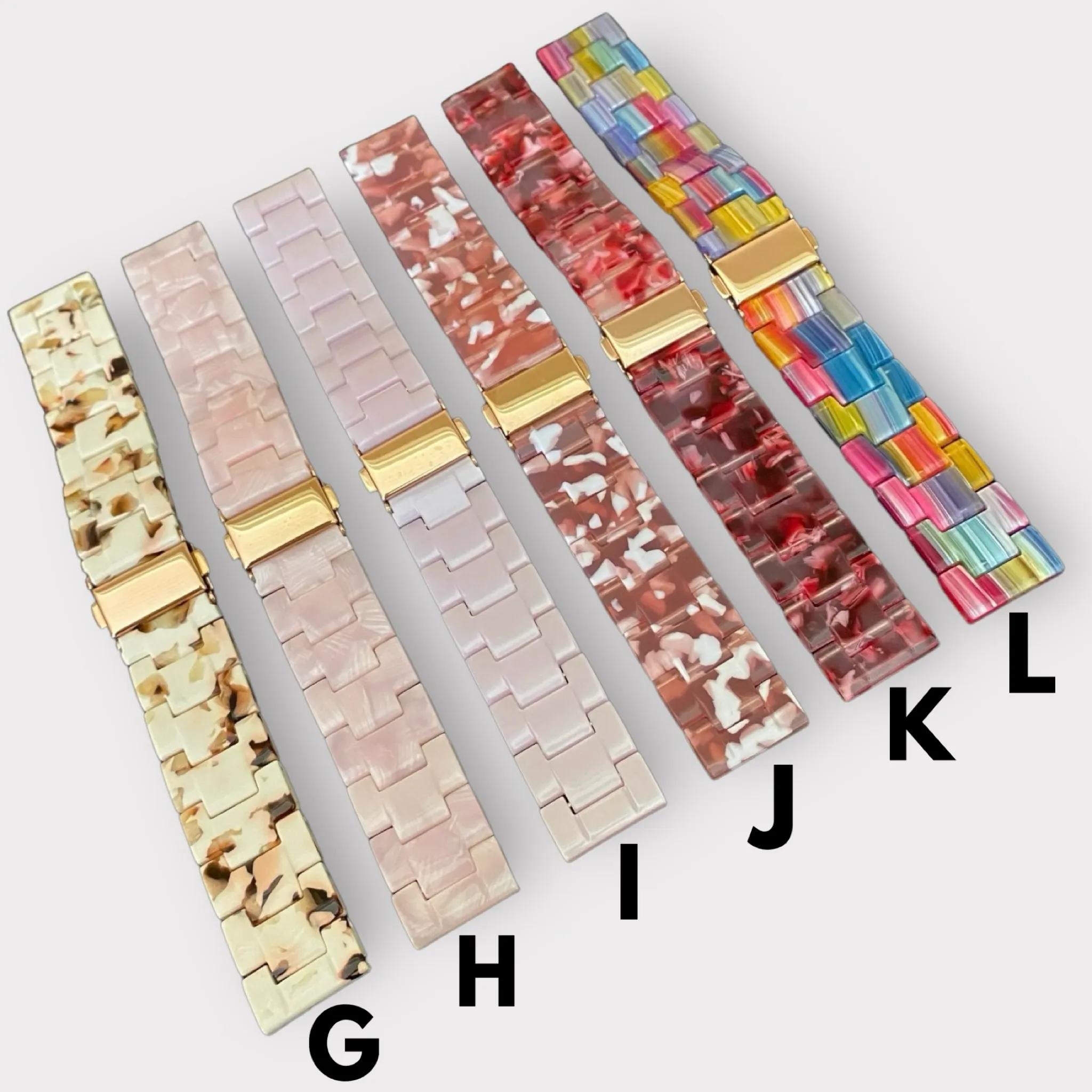 Google Pixel Resin Watchband With Rose Gold Adapters and Clasp