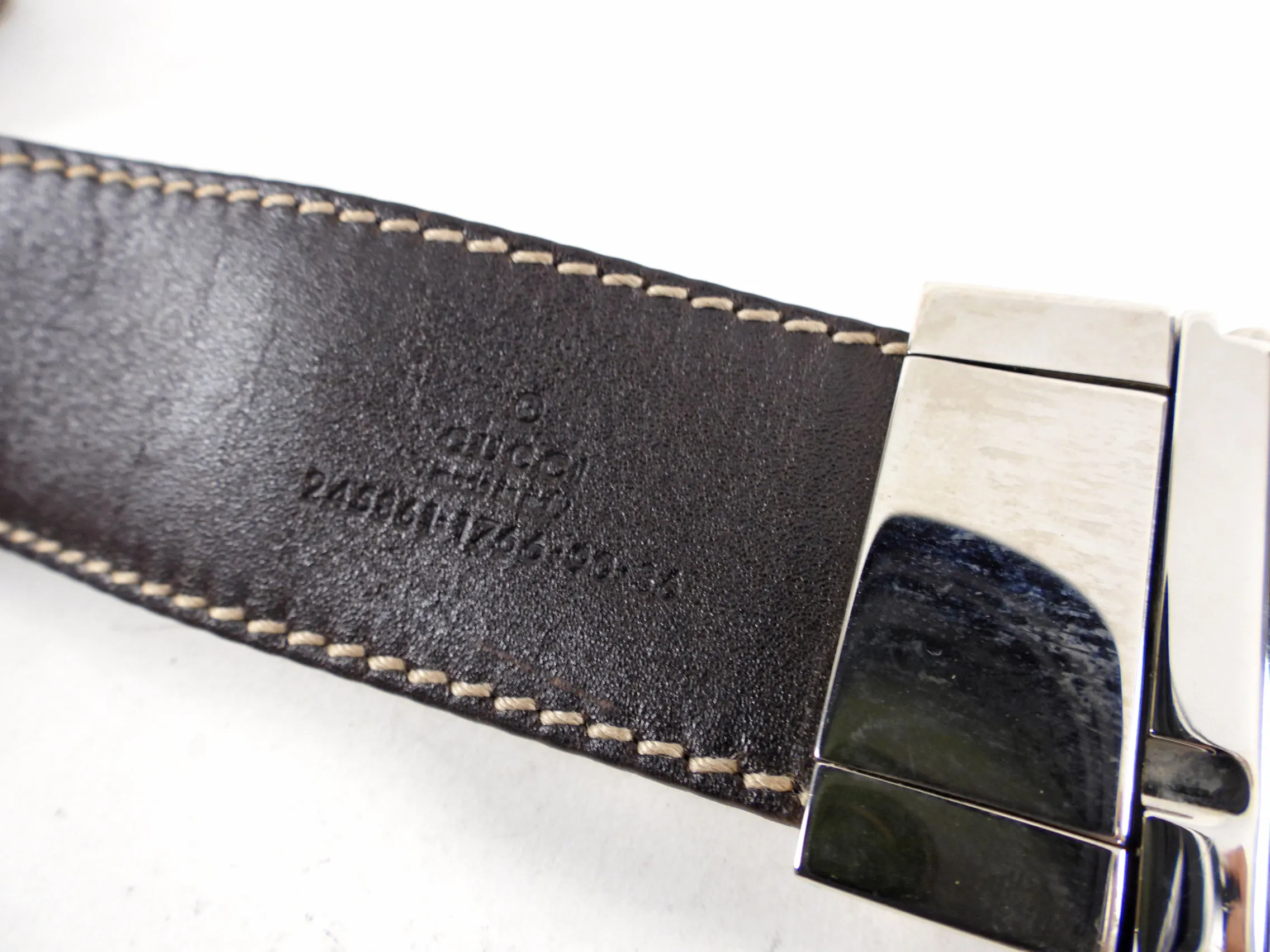 Gucci Monogram Canvas Brown Reversible GG Belt - 33-37"