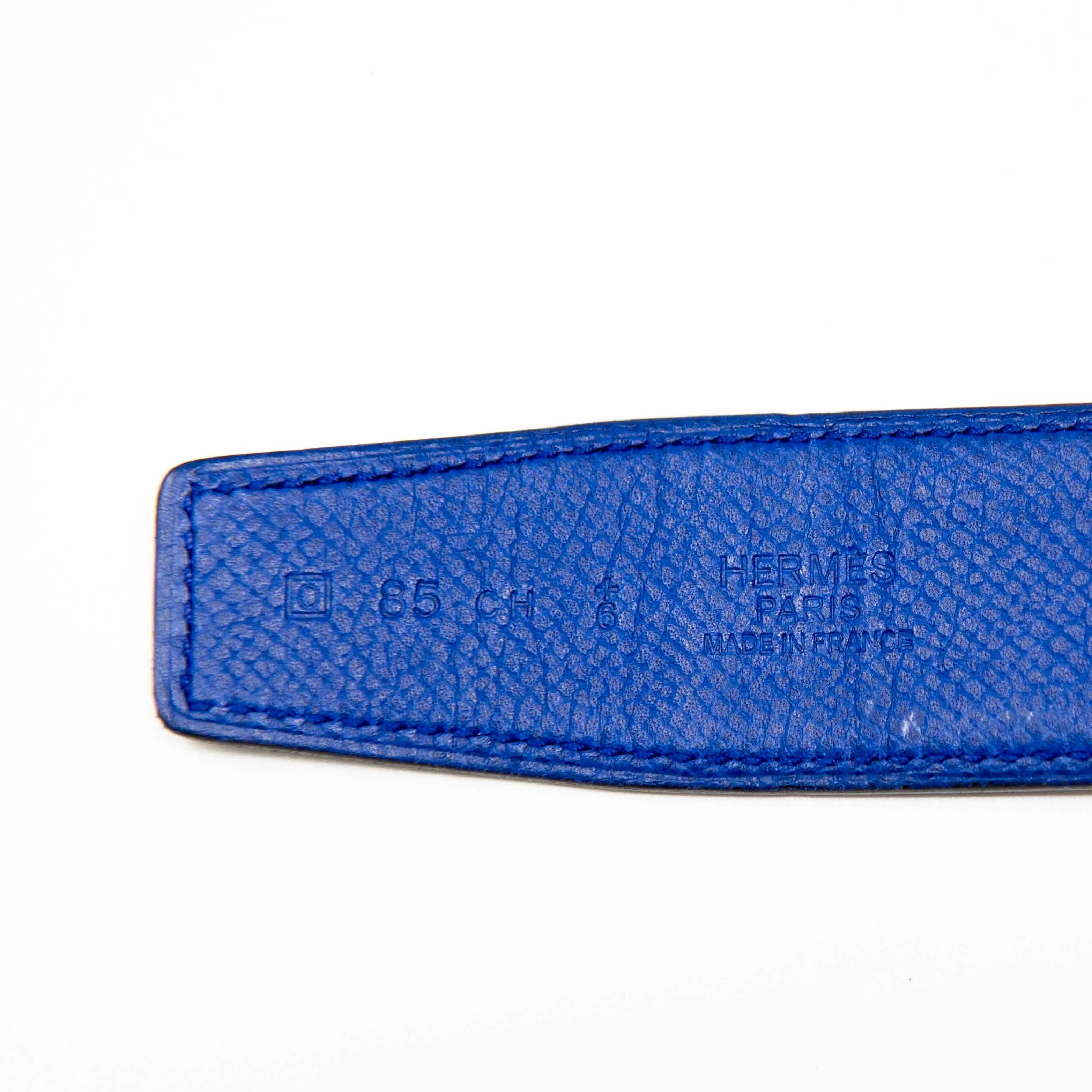 Hermes Bleu Electrique Reversible Belt Strap 85