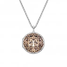 Hot Diamonds Spirited Sterling Silver Rose Gold Plated Circular Locket D