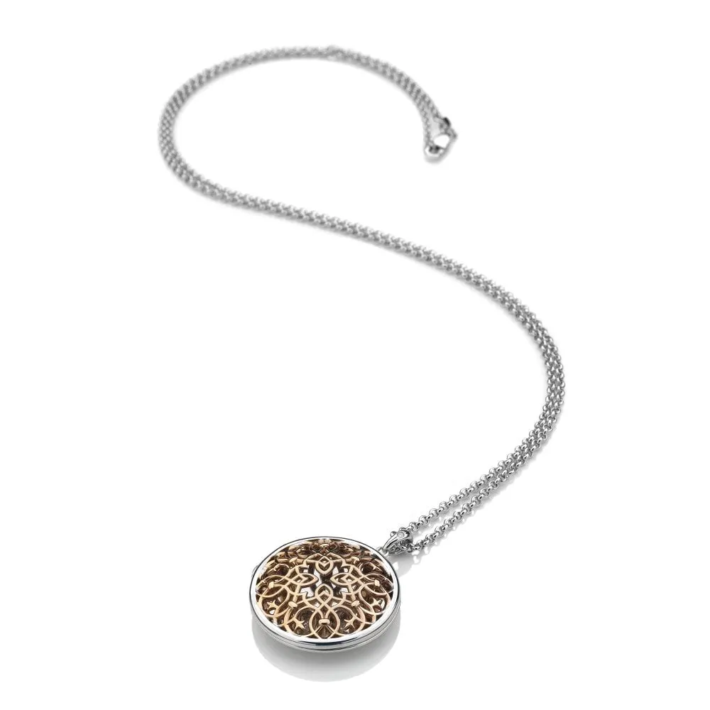 Hot Diamonds Spirited Sterling Silver Rose Gold Plated Circular Locket D