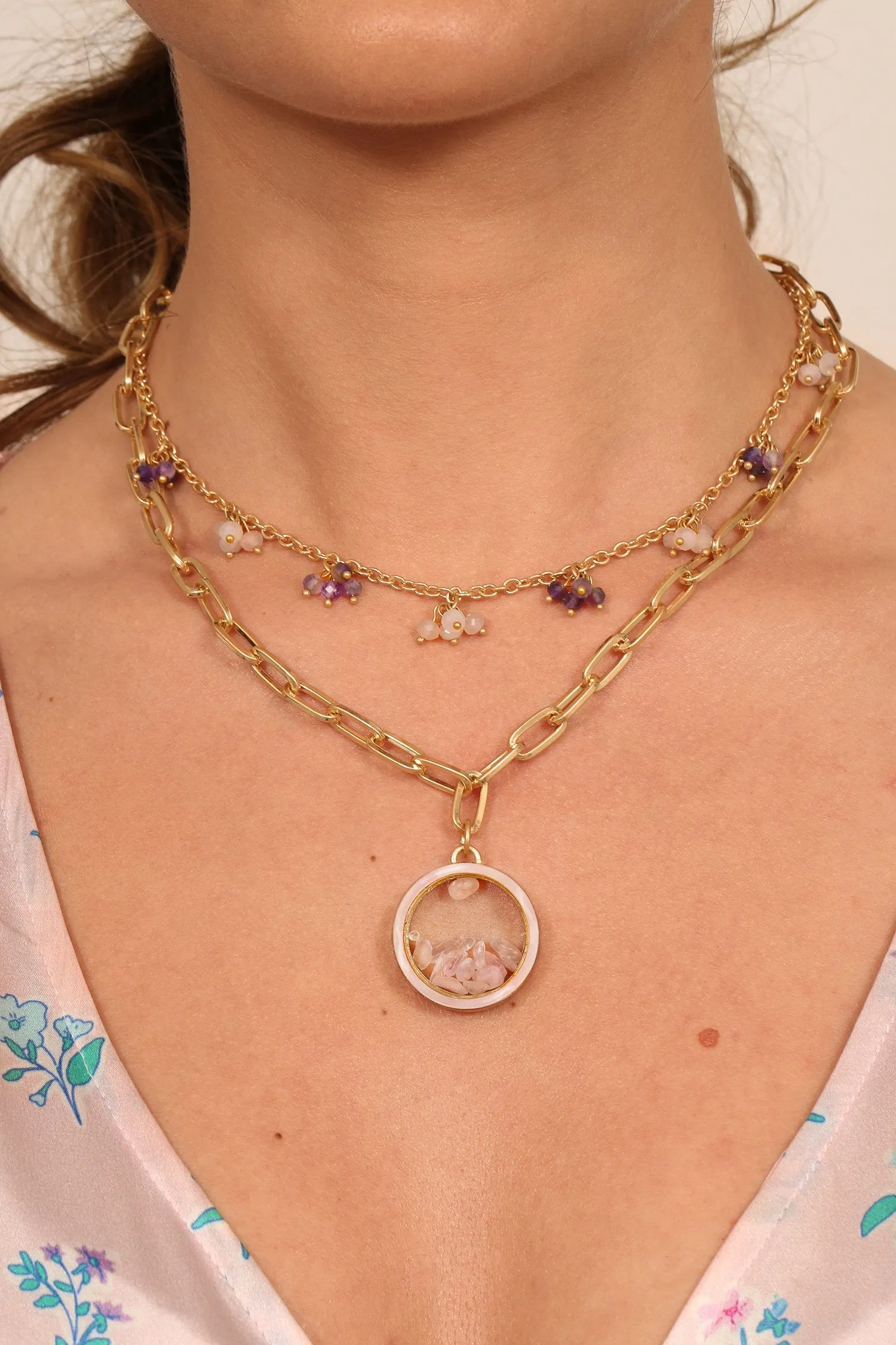 KTxBB 'Dancing Stones' Locket Necklace Set