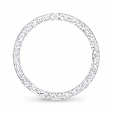 LADIES .70CT BEAD PAVE DIAMOND BEZEL FOR ROLEX NO DATE 24MM WATCH WHITE GOLD