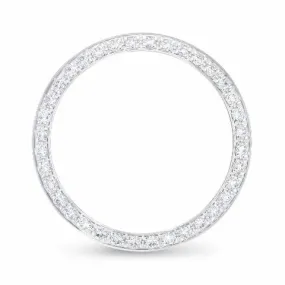 LADIES .70CT BEAD PAVE DIAMOND BEZEL FOR ROLEX NO DATE 24MM WATCH WHITE GOLD