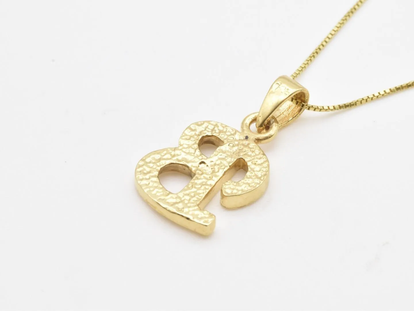 Letter B Gold Pendant - Alphabet Letter Necklace - Capital B Necklace