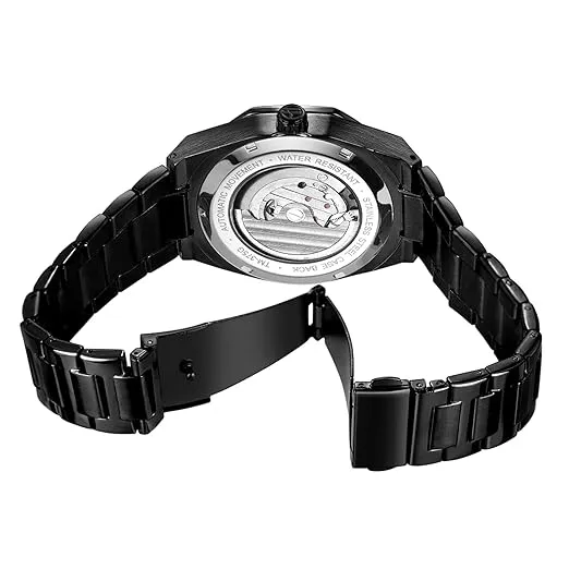 Luxury Forsining Tourbillon Hollow Mechanical Automatic Brushed Stainless-Steel