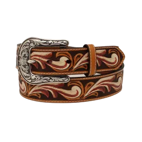 M&F Women's Ariat Floral Embossed Tan Belt