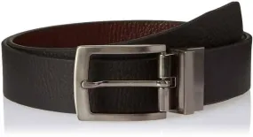 Men Evening, Party, Formal, Casual Black Genuine Leather Reversible Belt (Size: 42)