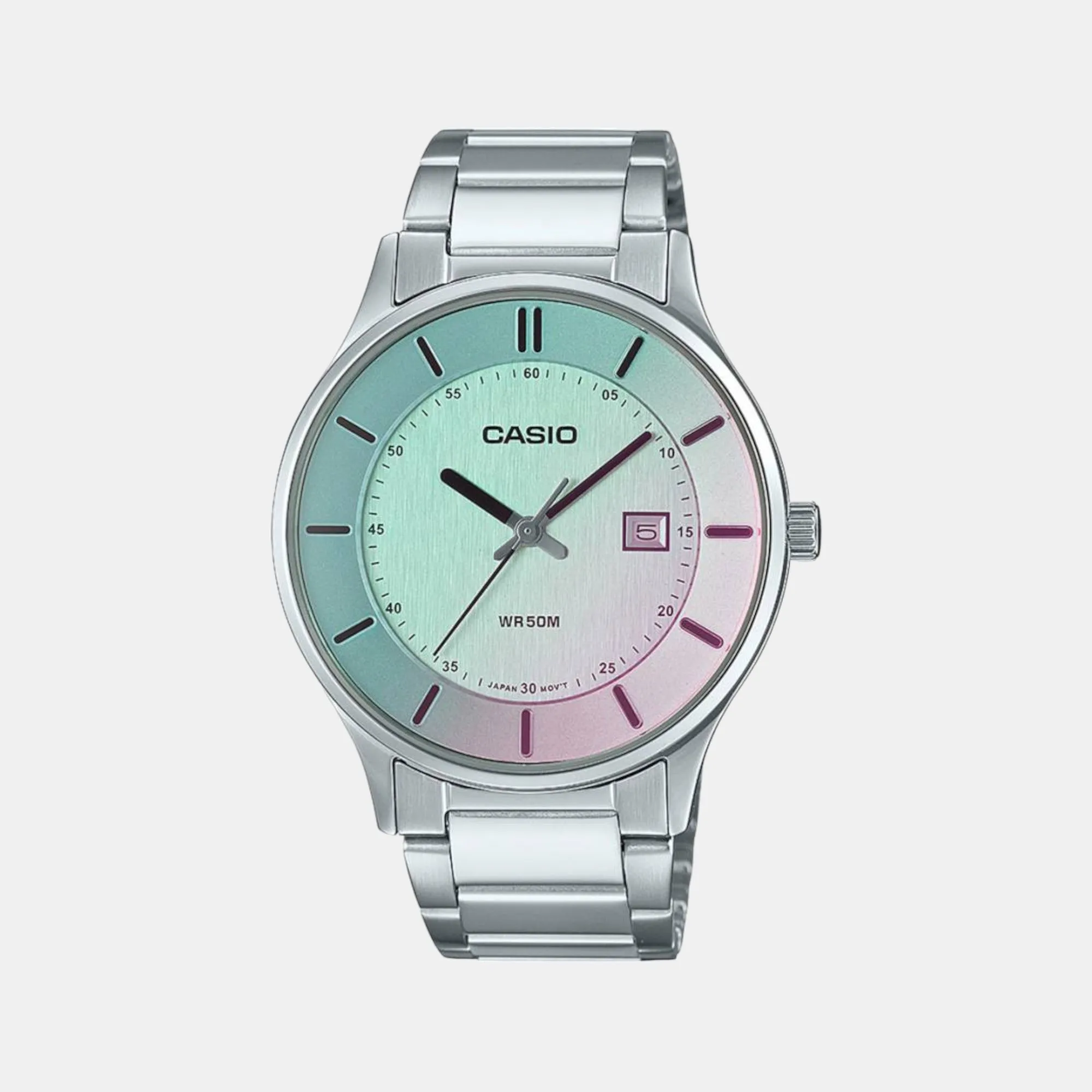 Men's Analog Stainless Steel Watch A2111 - MTP-E605D-7EVDF