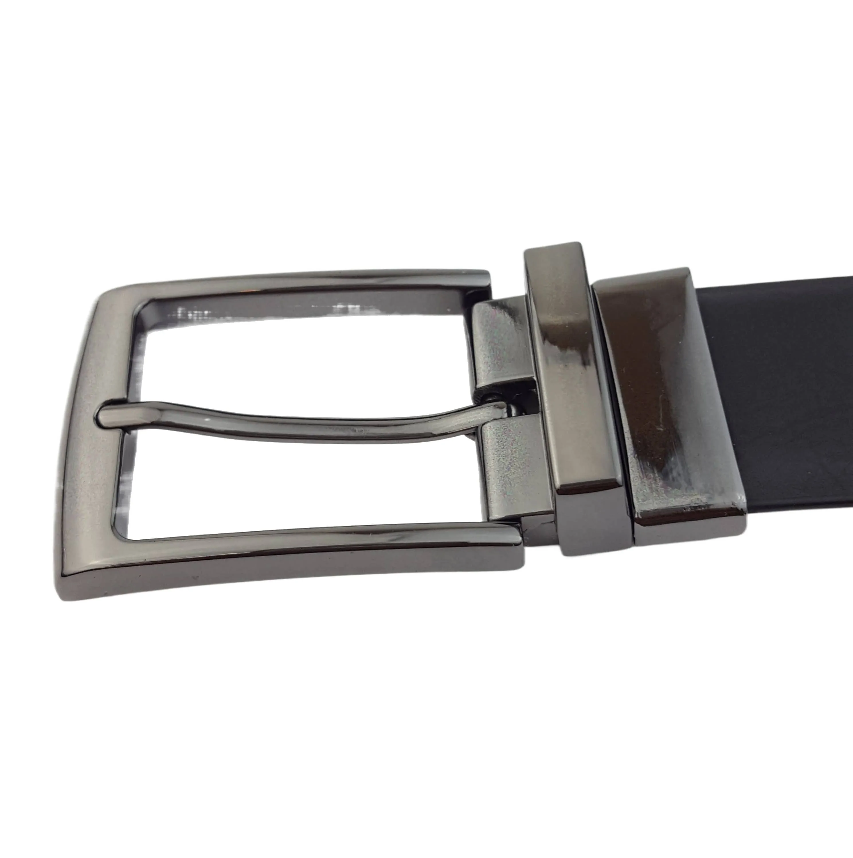 Men's Comfortable Classic Reversible Belt - Gun-metal Buckle / 36/38
