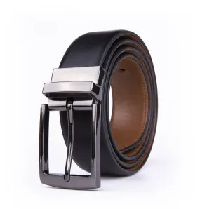 Men's Comfortable Classic Reversible Belt - Gun-metal Buckle / 36/38