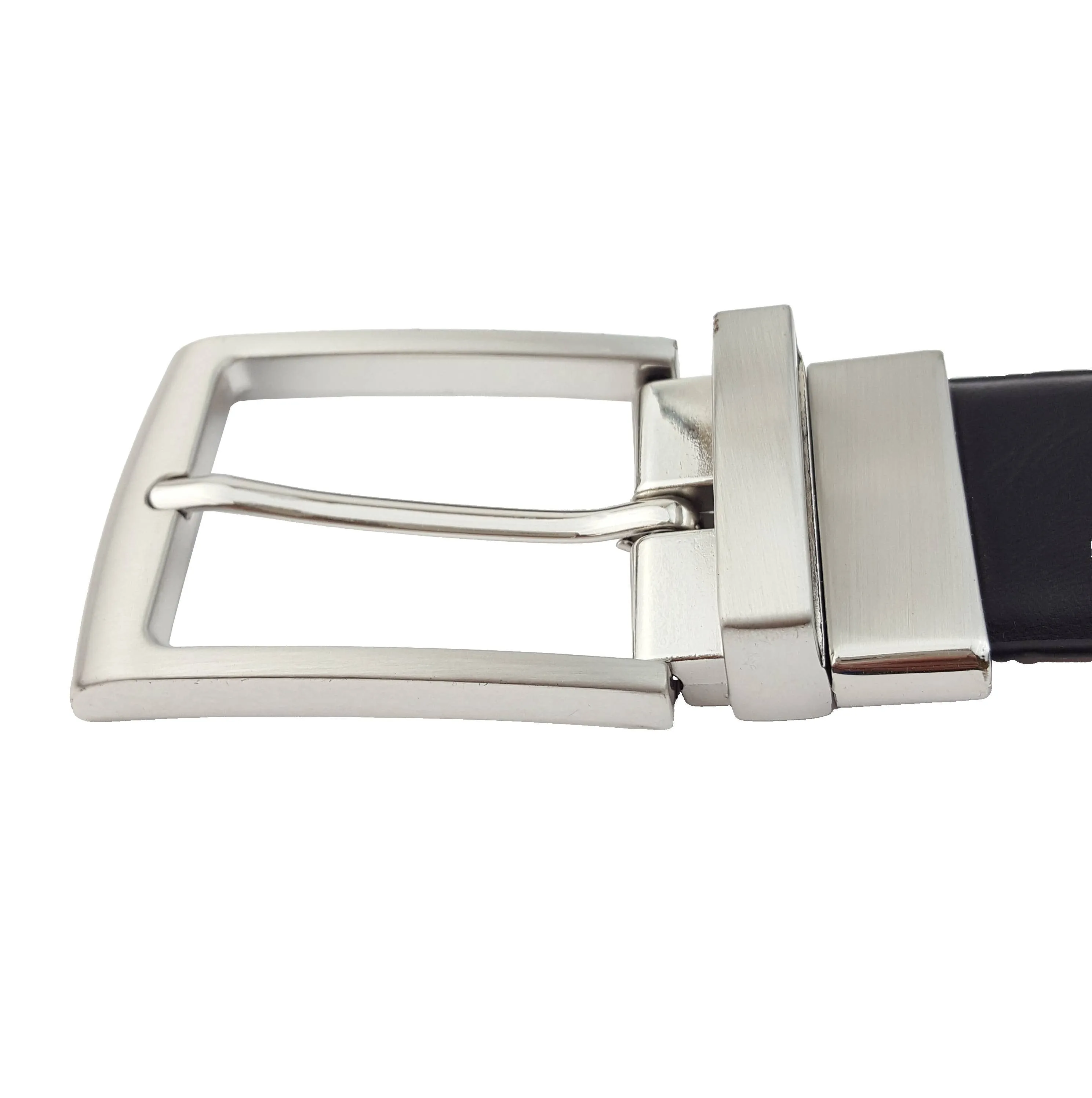 Men's Comfortable Classic Reversible Belt - Gun-metal Buckle / 36/38