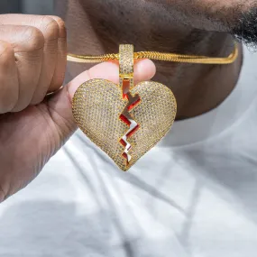 Mens Gold Heart Necklace | Appx. 38.5 Grams