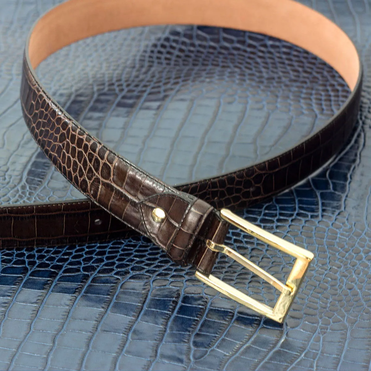 Men's Hamptons Leather Belt Brown 2156