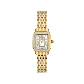 Michele Deco Madison Mini Diamond 18k Gold-Plated Watch