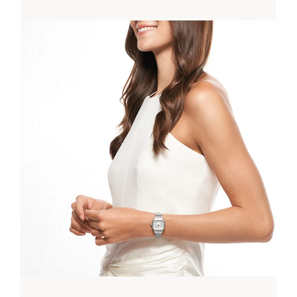Michele Meggie Stainless Steel Diamond Dial Watch